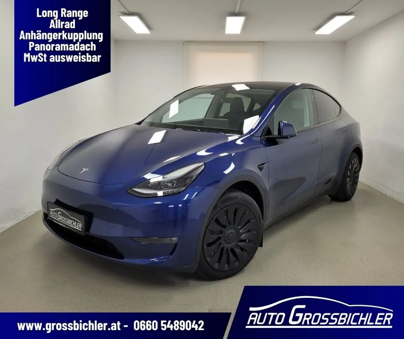 Tesla Model Y Loung RanAWD79kWh, netto30.708,leasingfähig,AHK Blau - 1