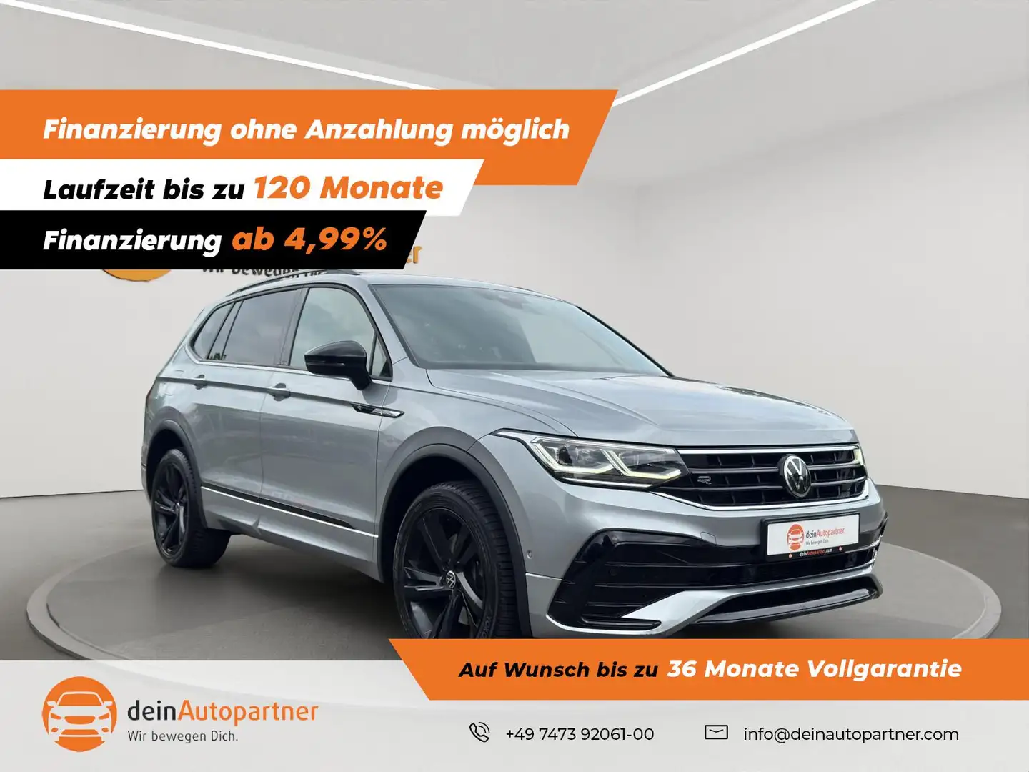 Volkswagen Tiguan Allspace 2.0TDI 4 Motion R-Line LED/LEDER/AHK/STHZ Silber - 1