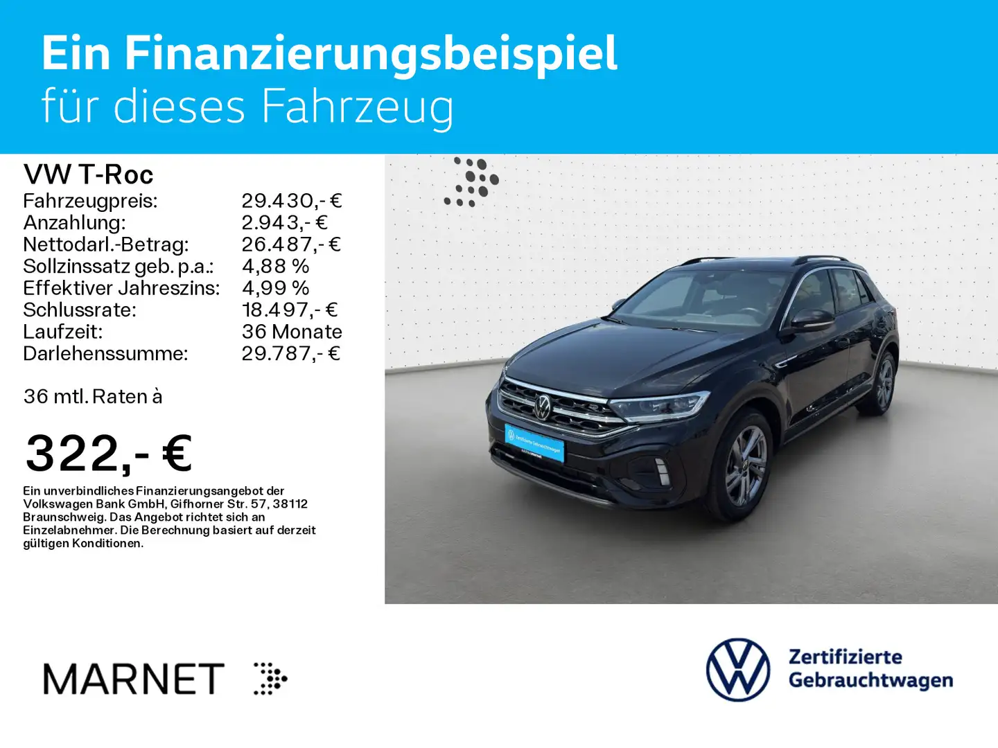 Volkswagen T-Roc 2.0 TSI DSG 4Motion R-Line* Navi*Kamera*Di Schwarz - 2