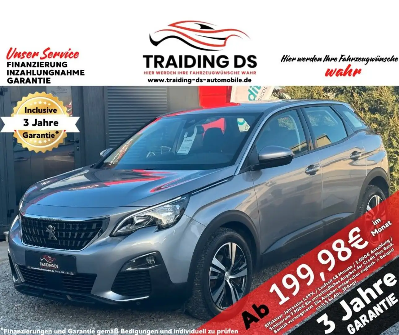 Peugeot 3008 ACC/NAVI/KAMERA/ 3 JAHRE GARANTIE Grau - 1