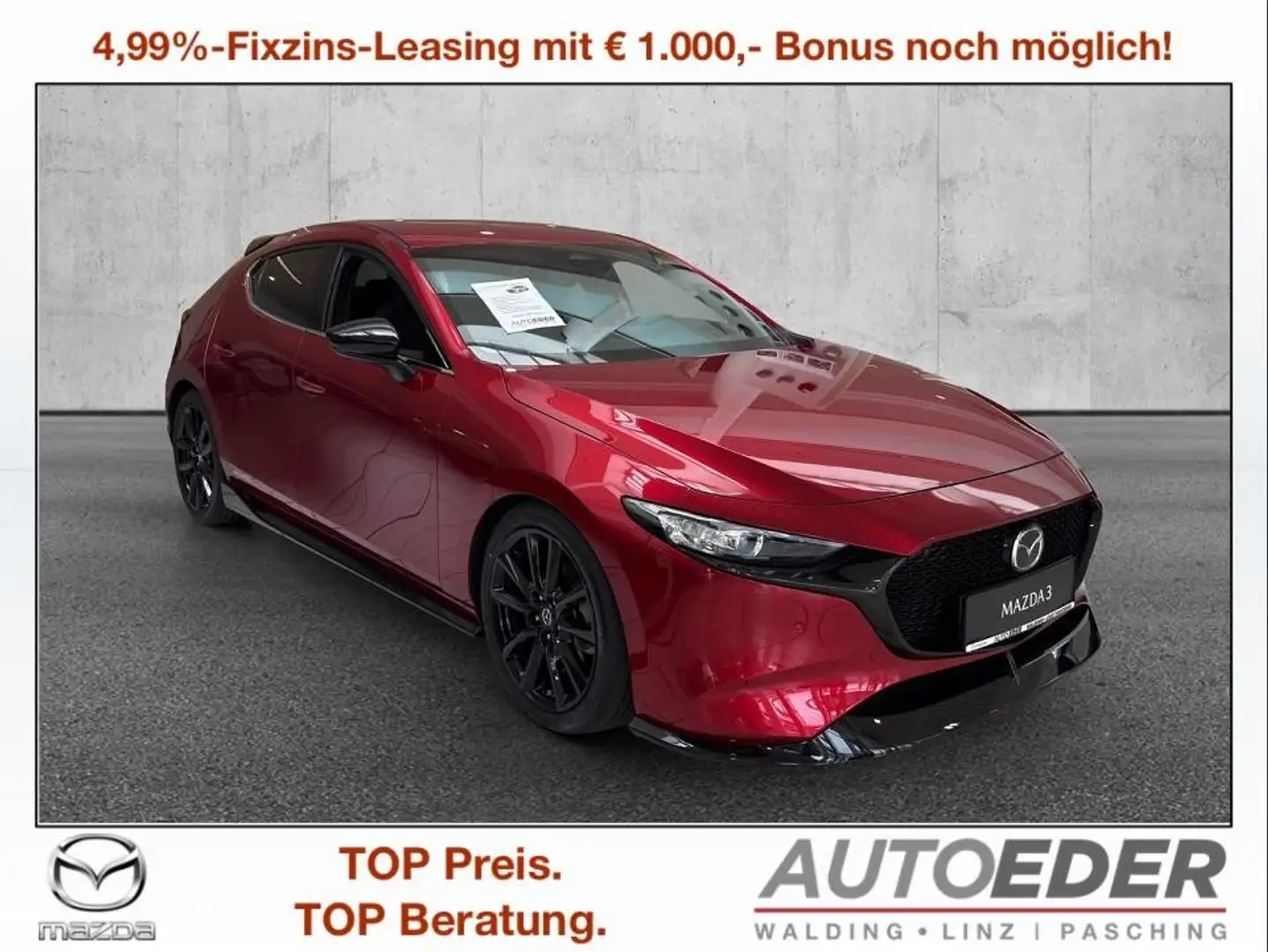 Mazda 3 Mazda3 e-Skyactiv-G140 Homura Aut. Rouge - 1