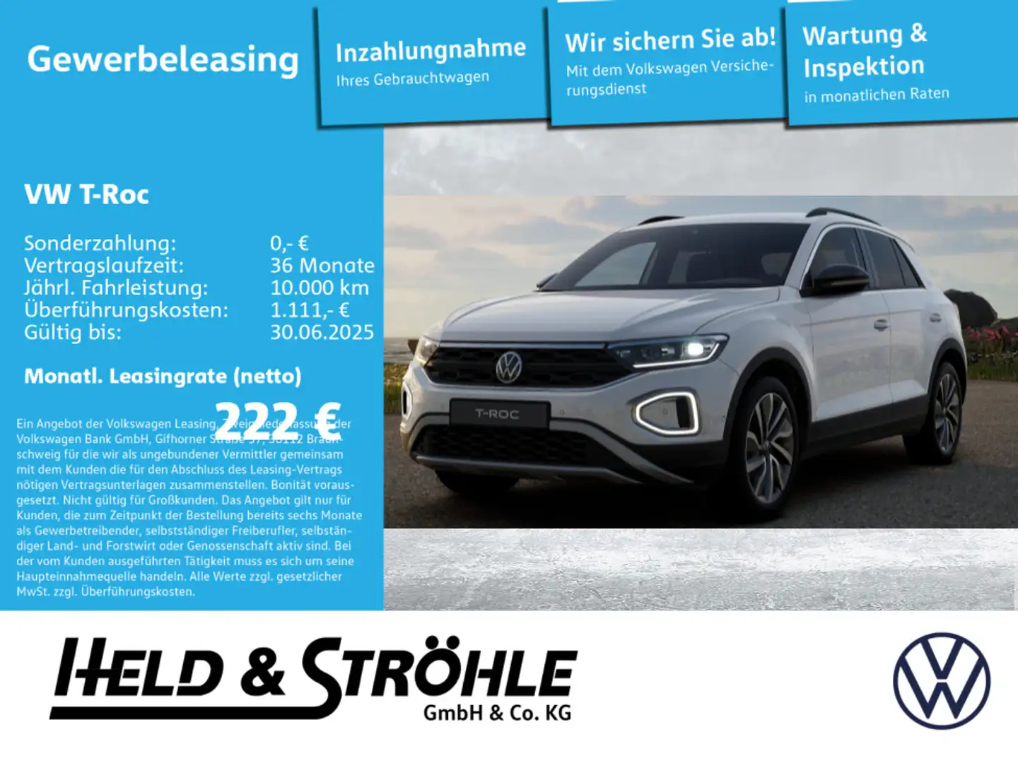 Volkswagen T-Roc Goal Plus 1.5l TSI DSG Kamera WKR AHK Blanc - 1