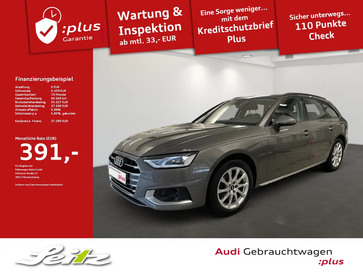 Audi A4 Avant 35 TDI advanced *LED*PDC*SITZH* Grau - 1