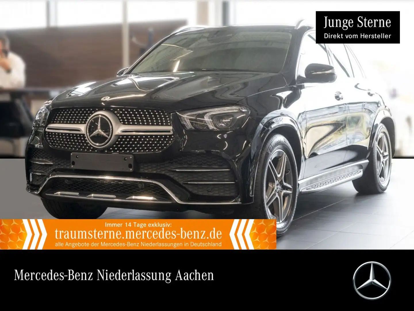 Mercedes-Benz GLE 350 de 4M AMG+PANO+360+AHK+LED+FAHRASS+20"+9G Noir - 1