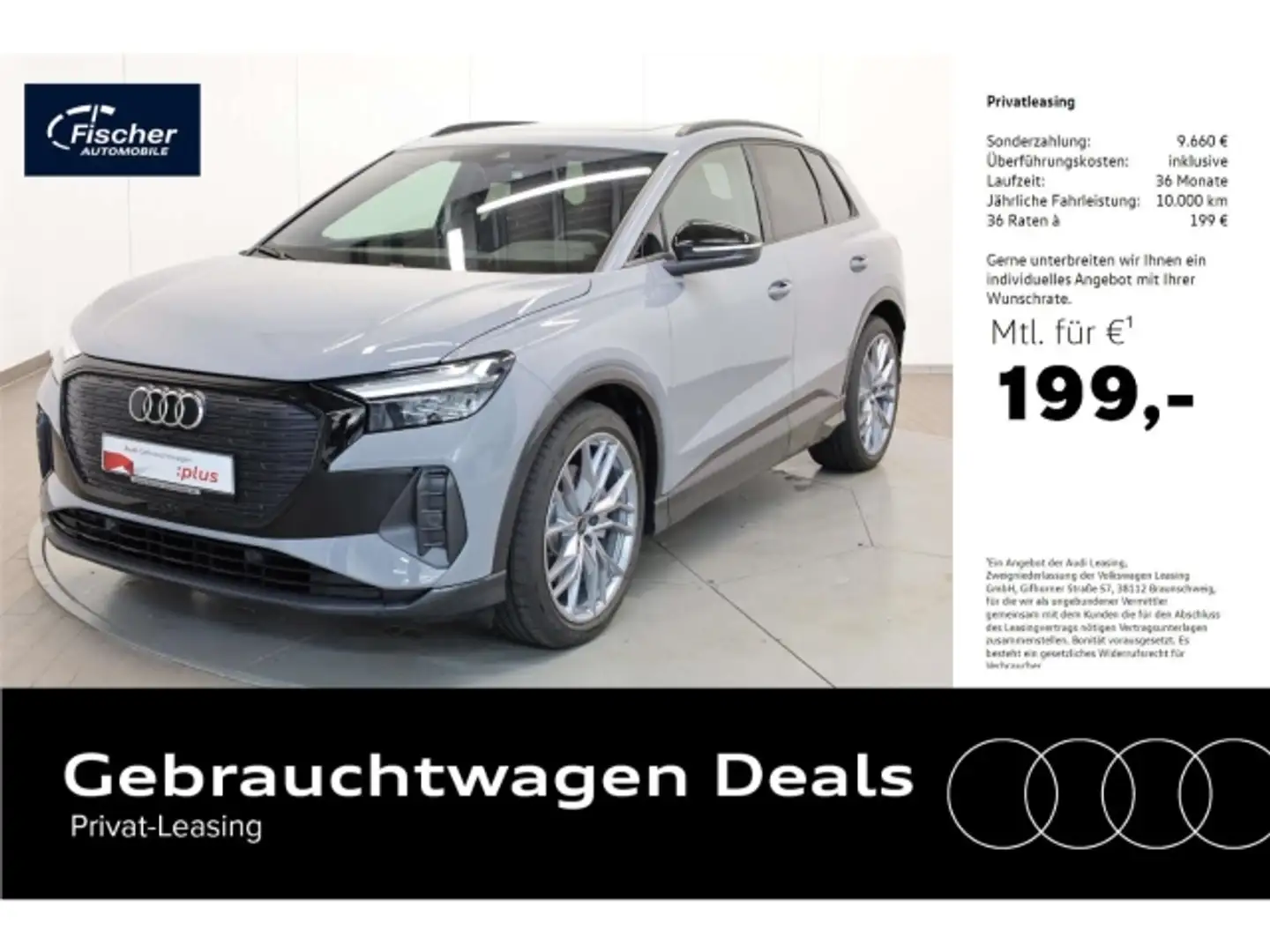 Audi Q4 e-tron e-tron 45 quattro AHK/P-Dach/NAV/LED/RFK/SH Grau - 1
