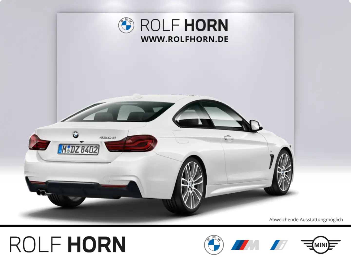 BMW 420 d Coupe M Sportpaket Navi HeadUp Glasdach RFK Weiß - 2