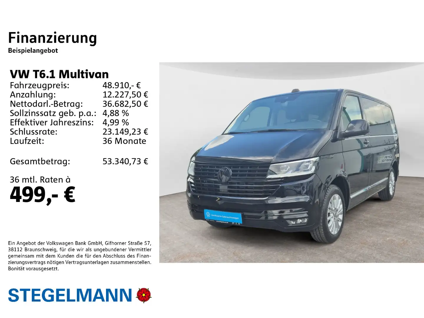 Volkswagen T6.1 Multivan 2.0 TDI DSG Generation Six *AHK*LE Schwarz - 2