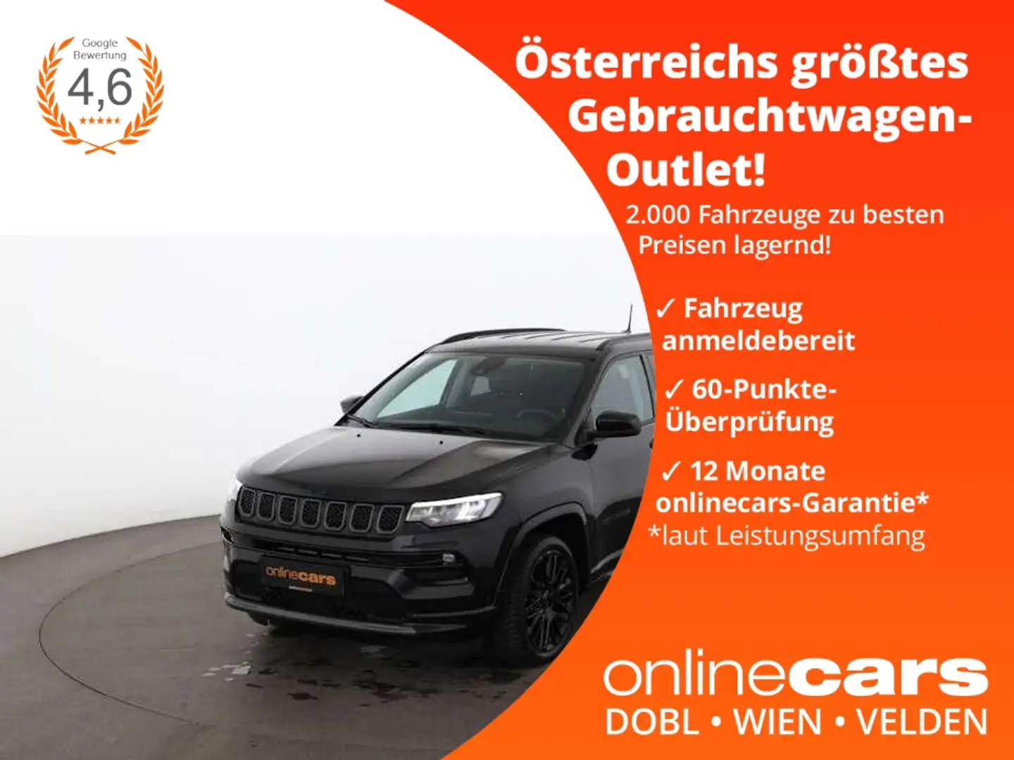 Jeep Compass 1.3 S 4x4 Aut LED RADAR NAVI LEDER R-CAM Nero - 1