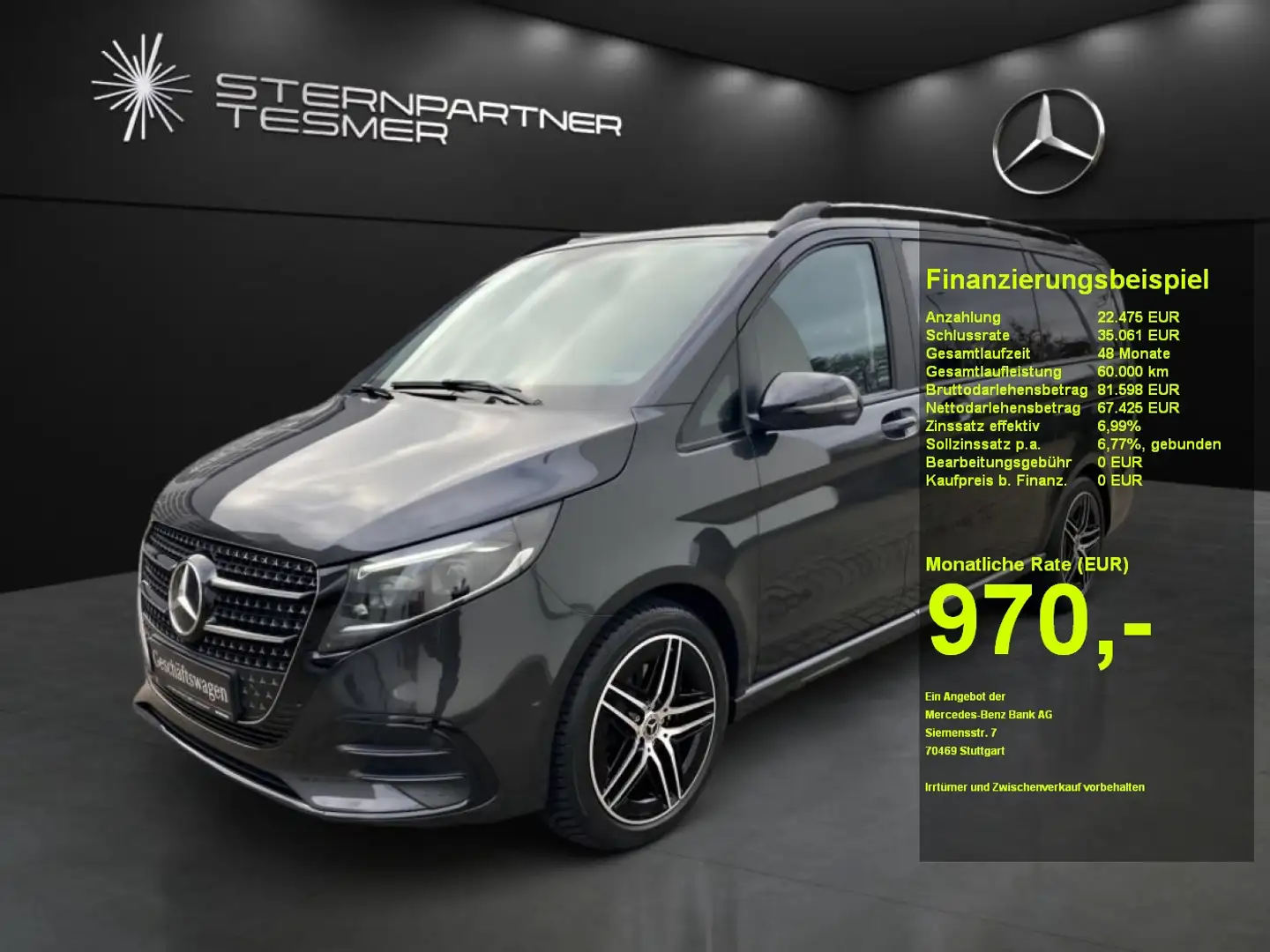 Mercedes-Benz V 300 d AVANTGARDE LANG AMG+StHz+MBUX+AHK+360° Grau - 1