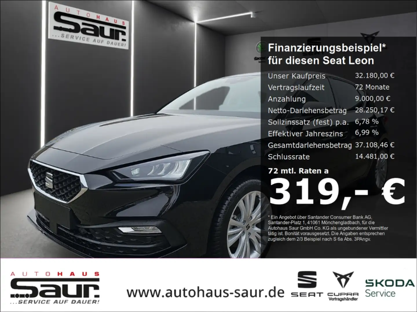 SEAT Leon Style Edition 1.5 eTSI DSG RÜCKFAHRKAMERA VIRTUAL Noir - 1