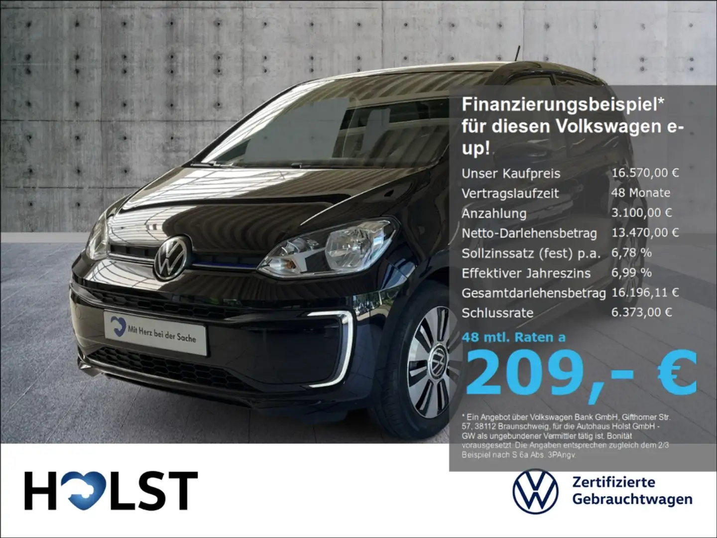 Volkswagen e-up! Style Plus CCS Alu USB bluetooth Climatro. Schwarz - 1