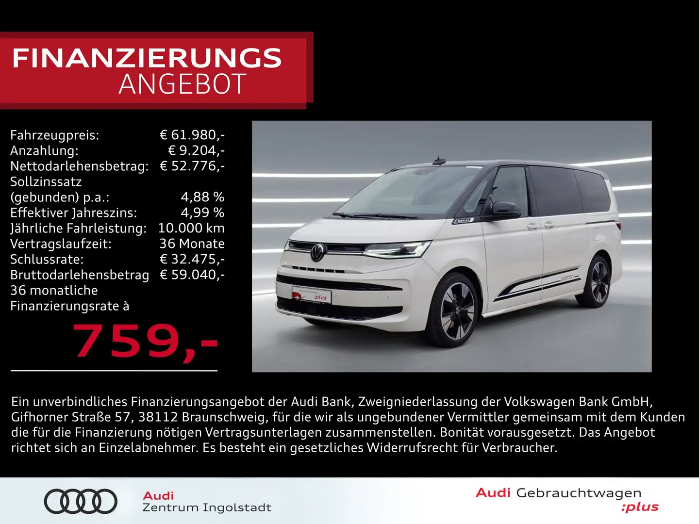 Volkswagen T7 Multivan lang 2.0 TSI Edition IQ.Light Pano Weiß - 1