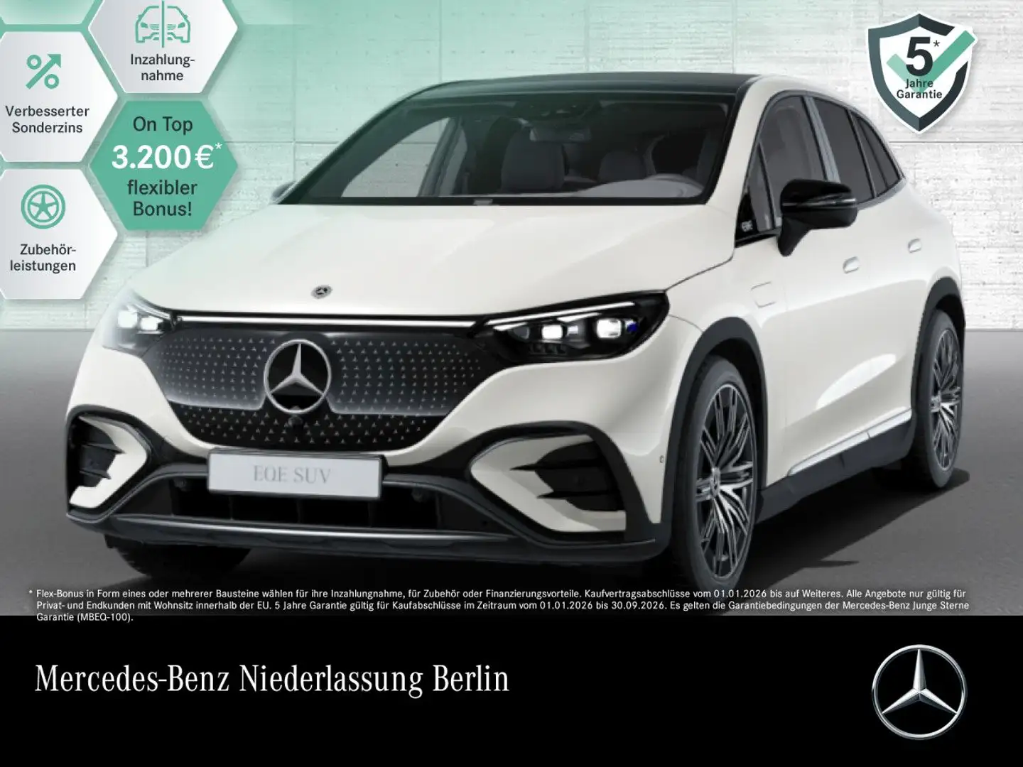 Mercedes-Benz EQE SUV EQE 500 4M AMG+NIGHT+PANO+AHK+BURMESTER+SITZKLIMA Weiß - 1