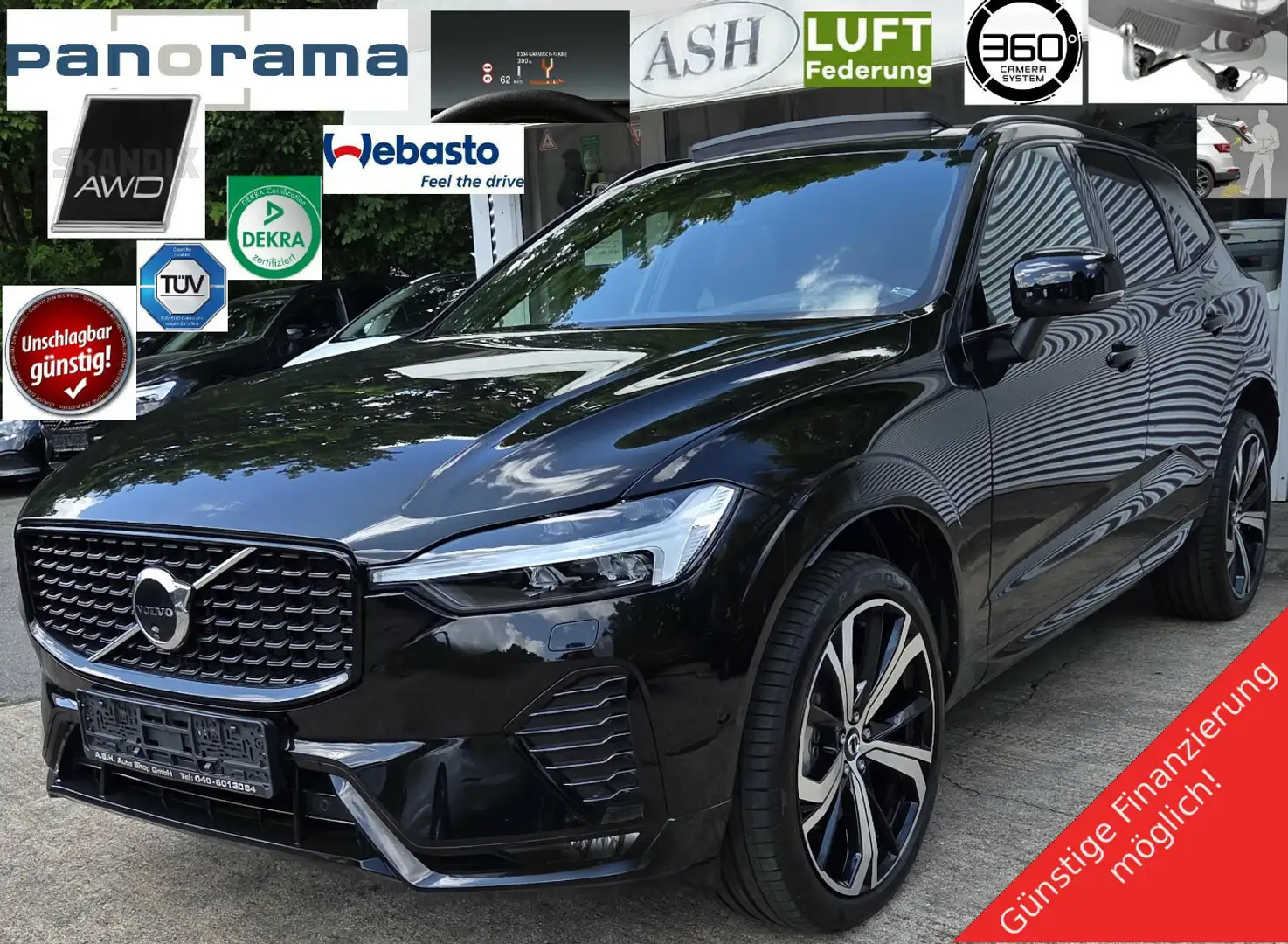 Volvo XC60 B5 AWD Ultimate Dark.Four-C.360.AHK.Stdhz. Zwart - 1