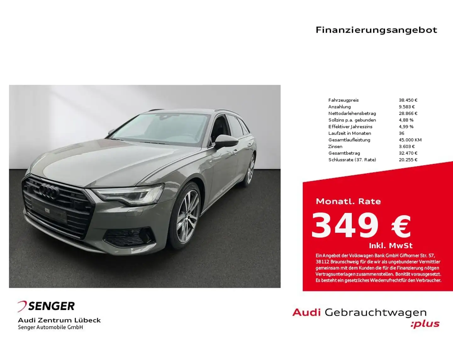Audi A6 Avant 40 TDI sport S-tronic Nav Matrix Grau - 1