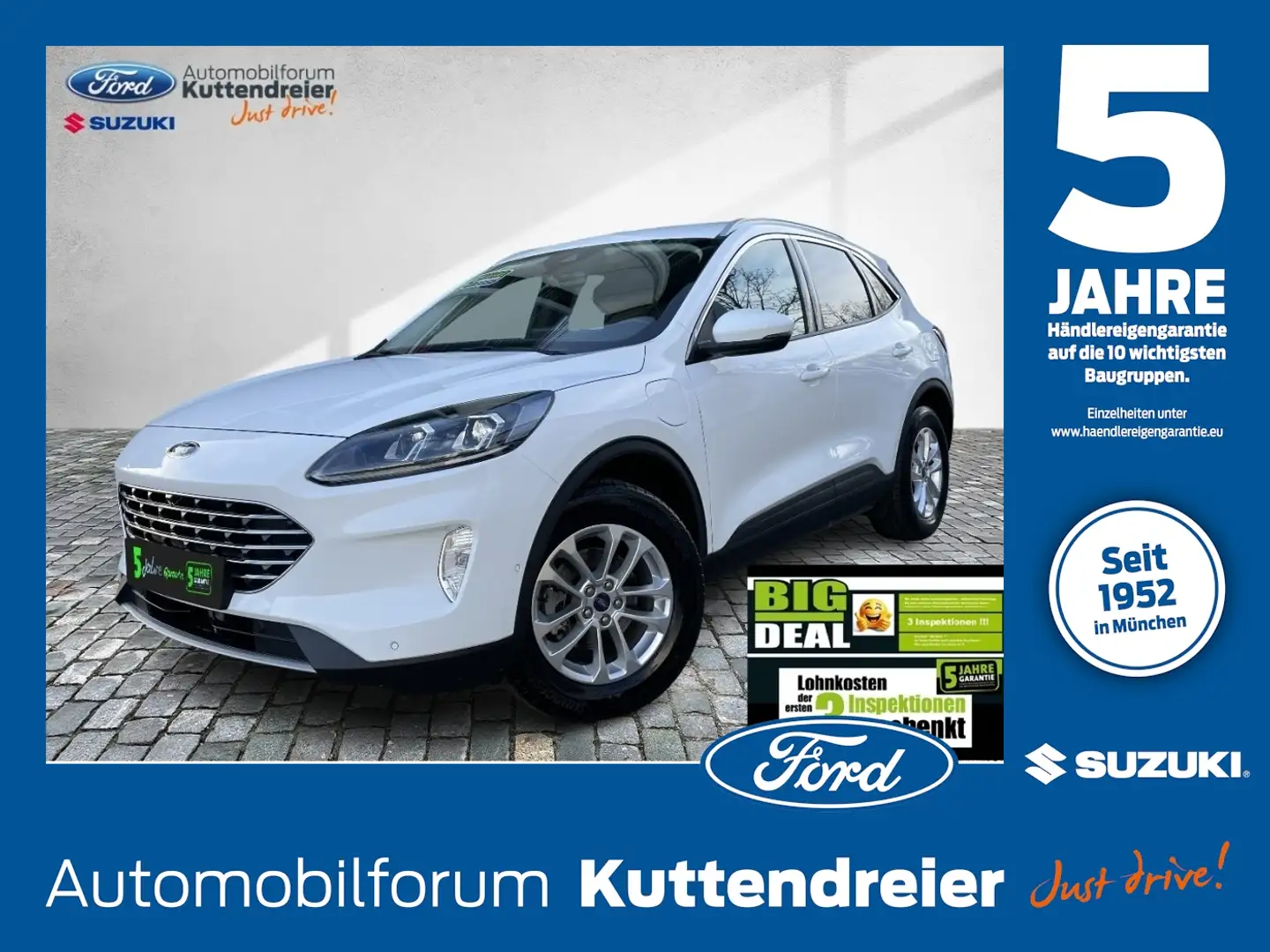 Ford Kuga Titanium X Leder Voll-LED Navi Kamera AHK Blanco - 1