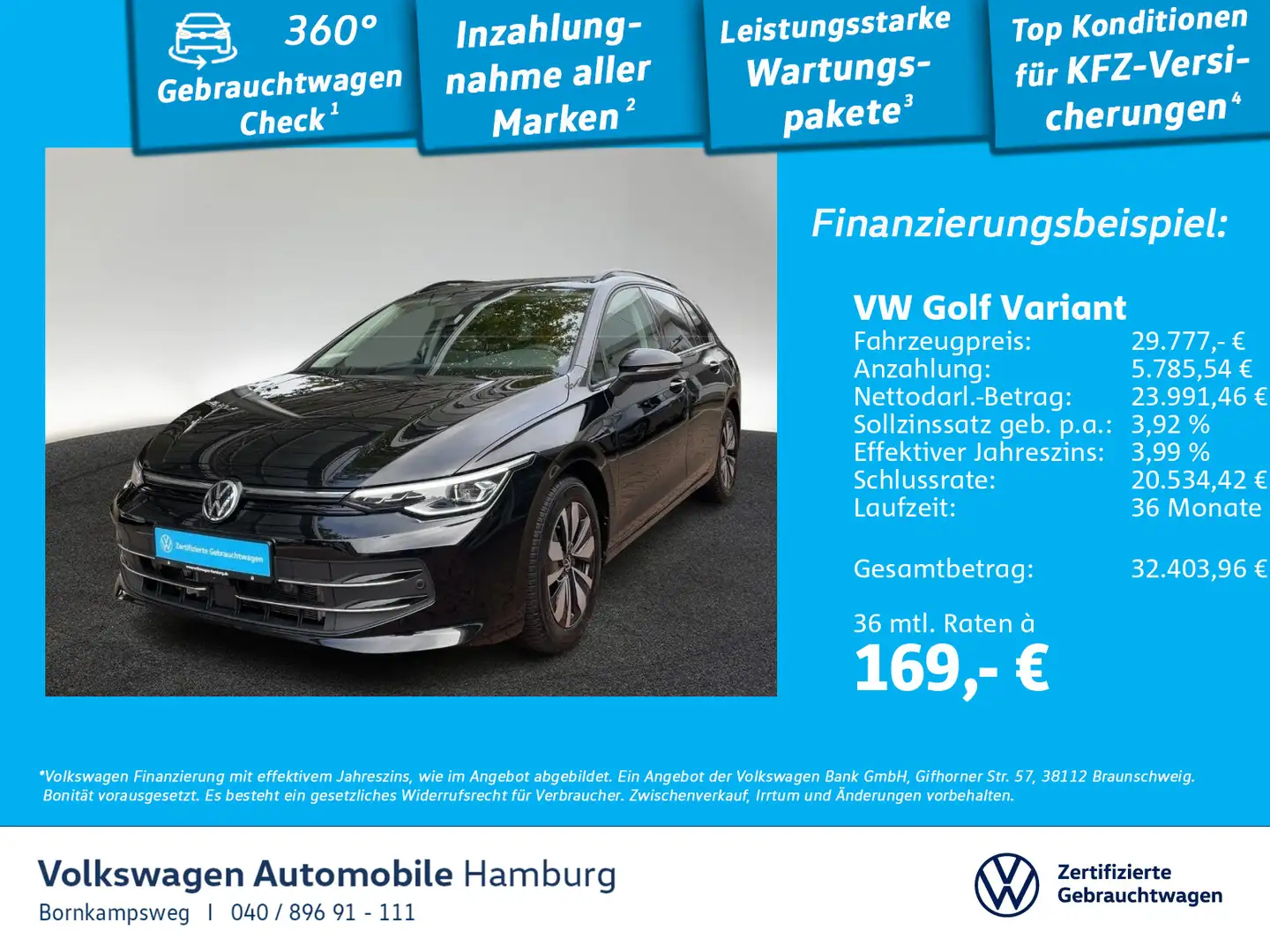 Volkswagen Golf Variant Golf VIII Variant 2.0 TDI Goal DSG Navi AHK LED Schwarz - 1