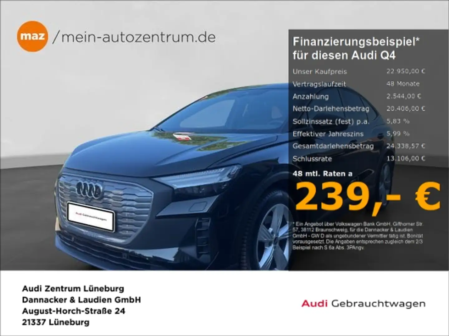 Audi Q4 e-tron Sportback 35 Alu Matrix-LED Navi ACC K Schwarz - 1
