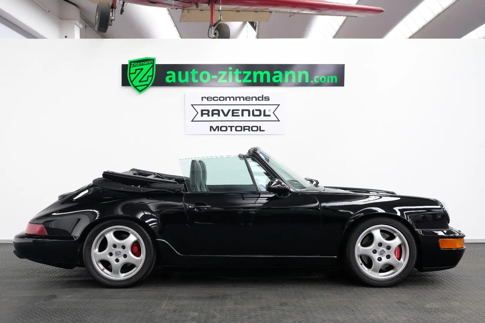 Porsche 964 Carrera 2 Cabrio/KLIMA/AUTO/H-KENNZEICHEN Zwart - 1