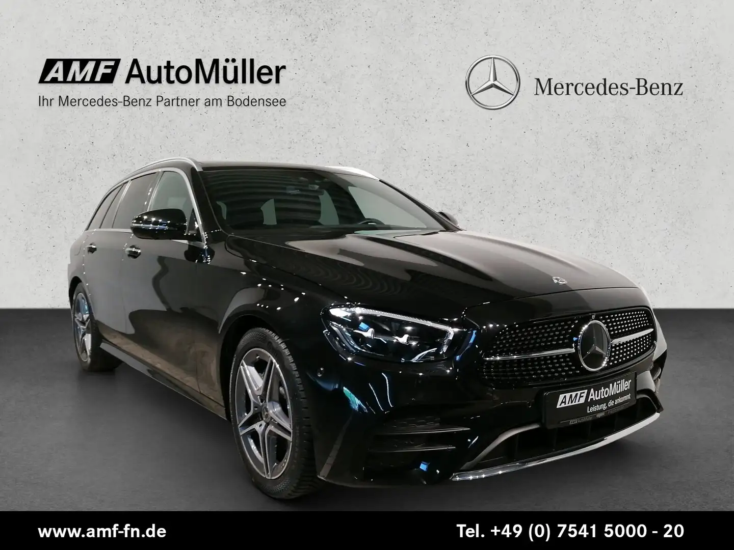 Mercedes-Benz E 220 E 220d T AMG-LINE AHK+PANO+360+DISTRO+WP+BURM Schwarz - 1
