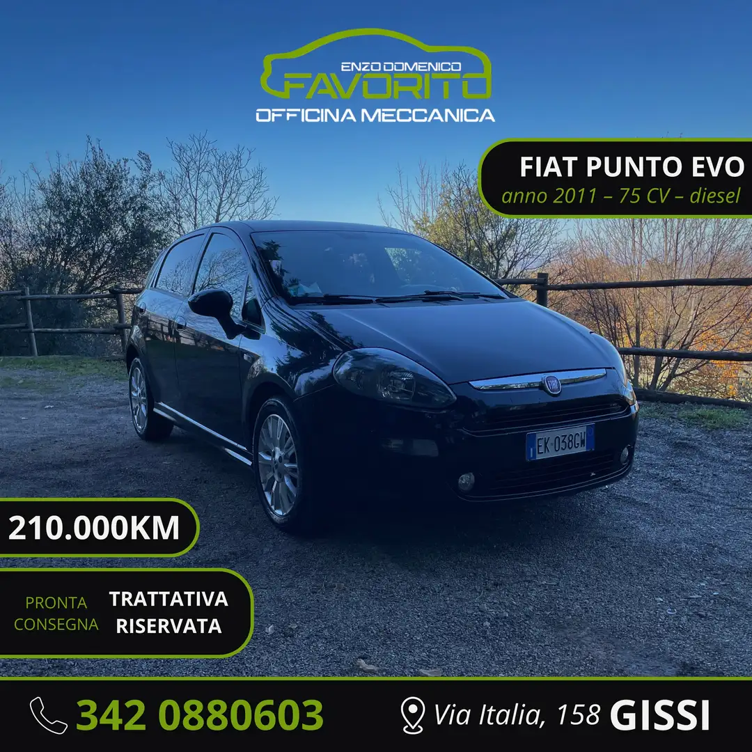 Fiat Punto Evo Punto Evo 5p 1.3 mjt Dynamic s Nero - 1