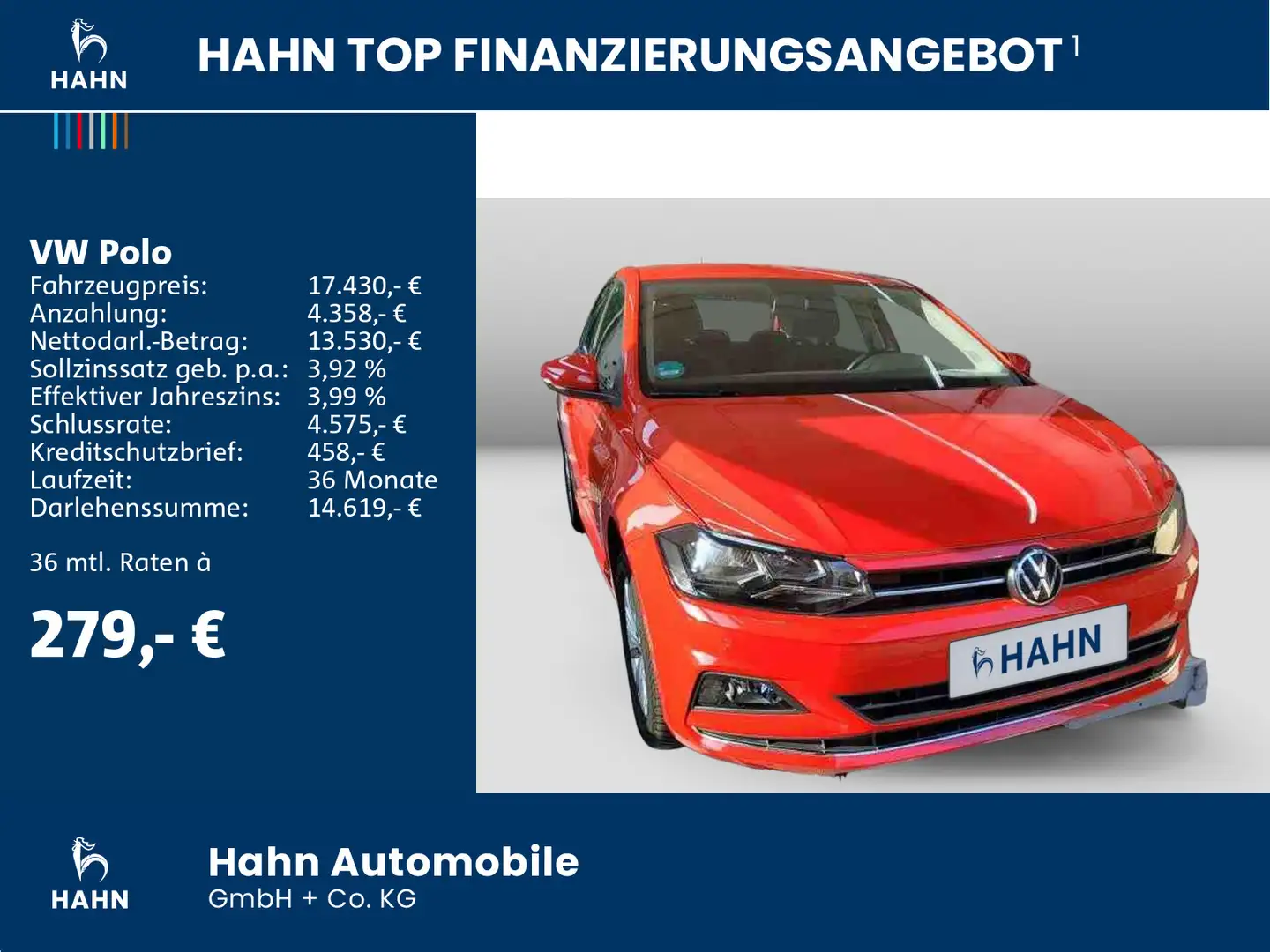 Volkswagen Polo Highline 1.0TSI Klima Sitzh PDC Bluetooth Rot - 2