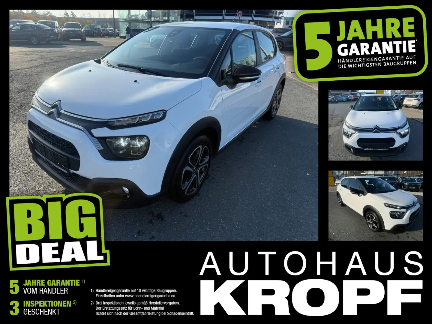 Citroen C3 1.5 BlueHDi 100 FAP Feel Pack LED+KlimaA+PDC Weiß - 1