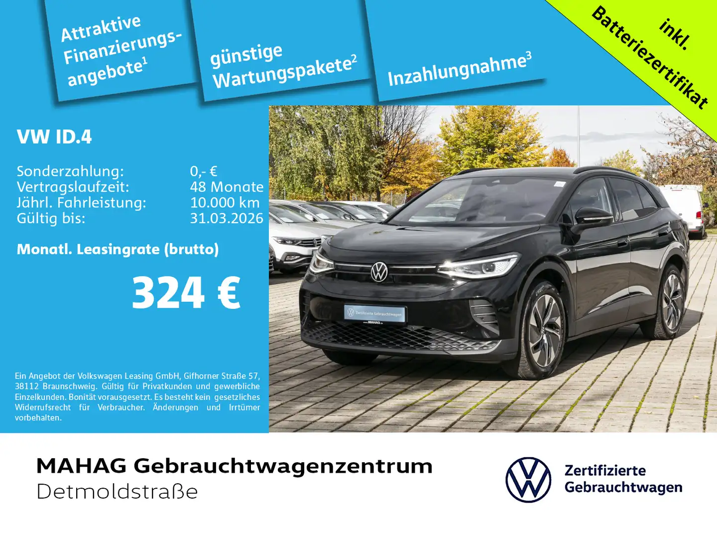 Volkswagen ID.4 Pure 125 kW WärmePu CCS  IQ.Light Navi Park Schwarz - 1