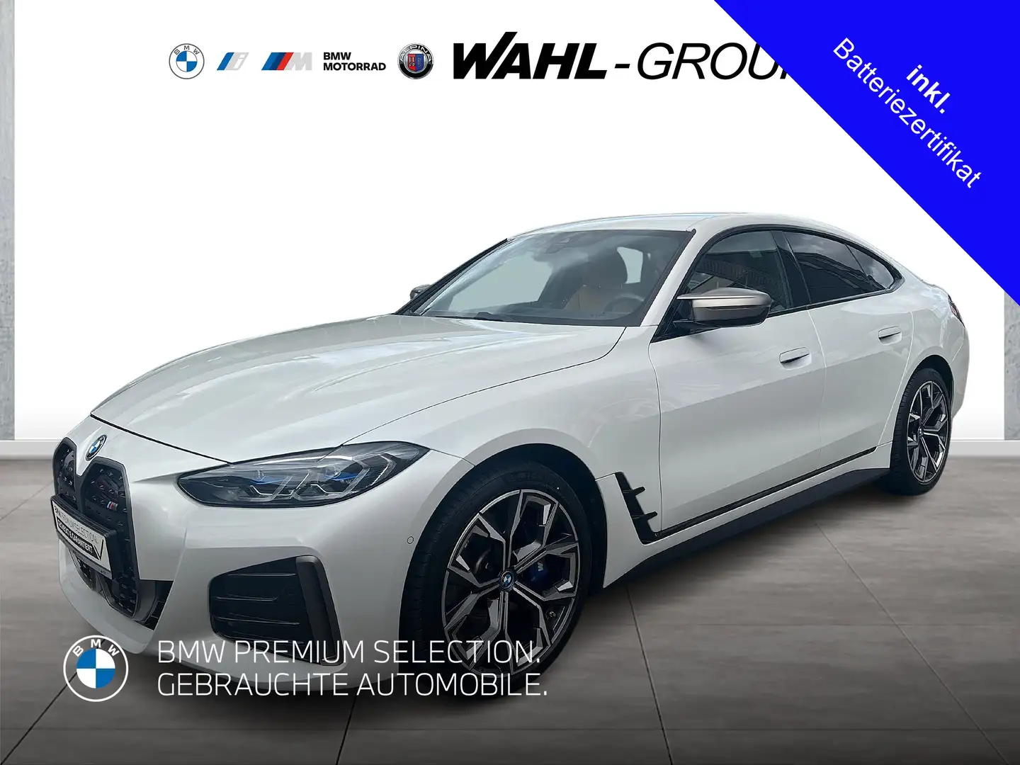 BMW i4 M50 M Sport AHK 100% Akku HarmanKardon HeadUp Lase Weiß - 1