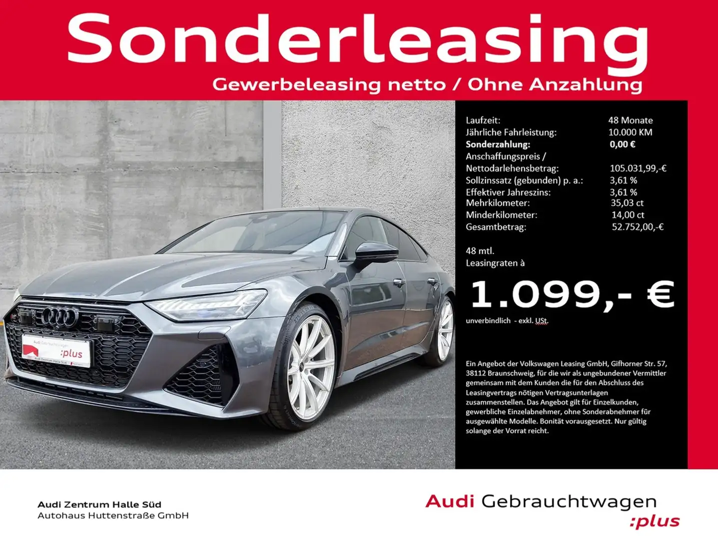 Audi RS7 Sportback Performance PANO STANDHZG B&O ADV. Gris - 1