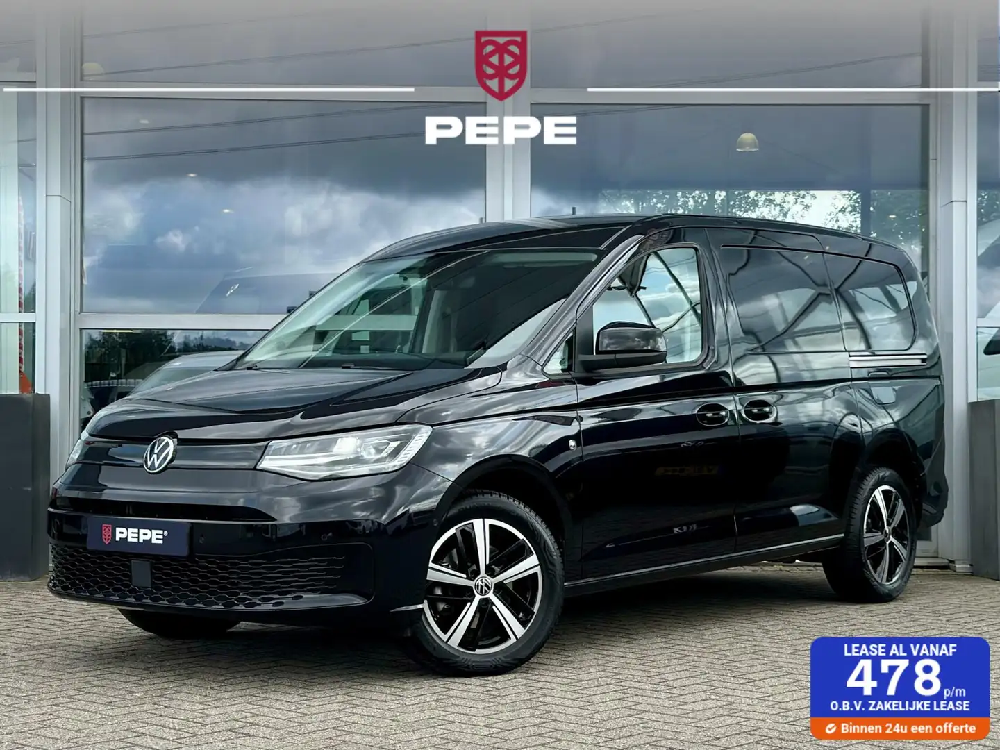 Volkswagen Caddy Cargo 2.0 TDI 75 Edition MAXI |SCHUIFD.L+R|LEER|AC Noir - 1