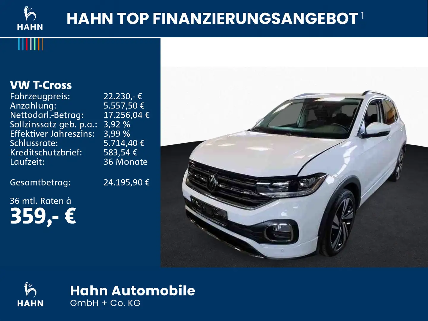 Volkswagen T-Cross 1.0 TSI DSG R-line Extr.Navi LED Sitzhzg Weiß - 2