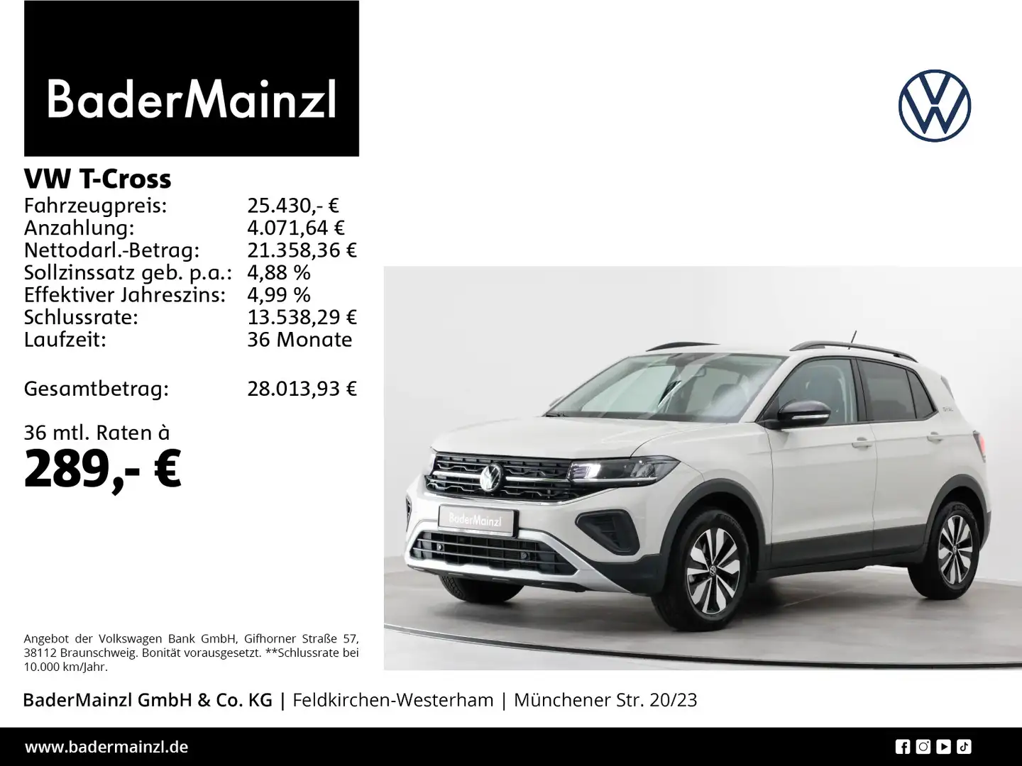 Volkswagen T-Cross 1.0 TSI DSG Goal Carplay 2xPDC ACC LED Grau - 1
