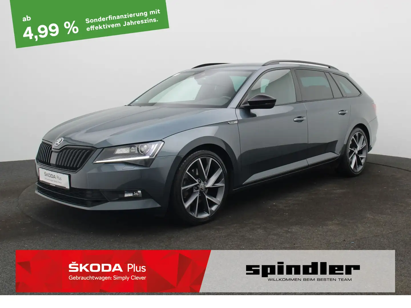 Skoda Superb Combi Sportline 2.0 TDI DSG / Navi, AHK Grijs - 1