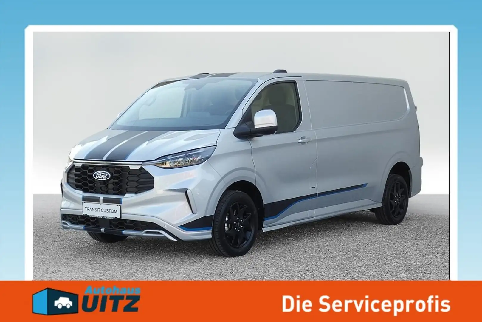 Ford Transit Custom Sport L2H1 +LED+Fahrass+RFK+Shz Argent - 1