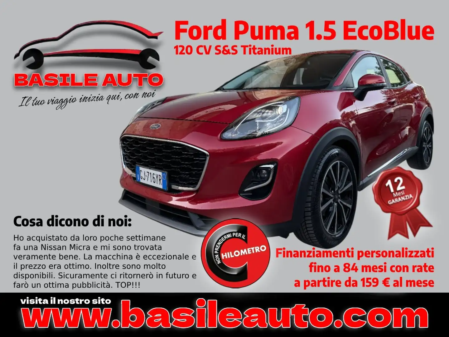 Ford Puma Puma II 2020 1.5 ecoblue Titanium s Rood - 1