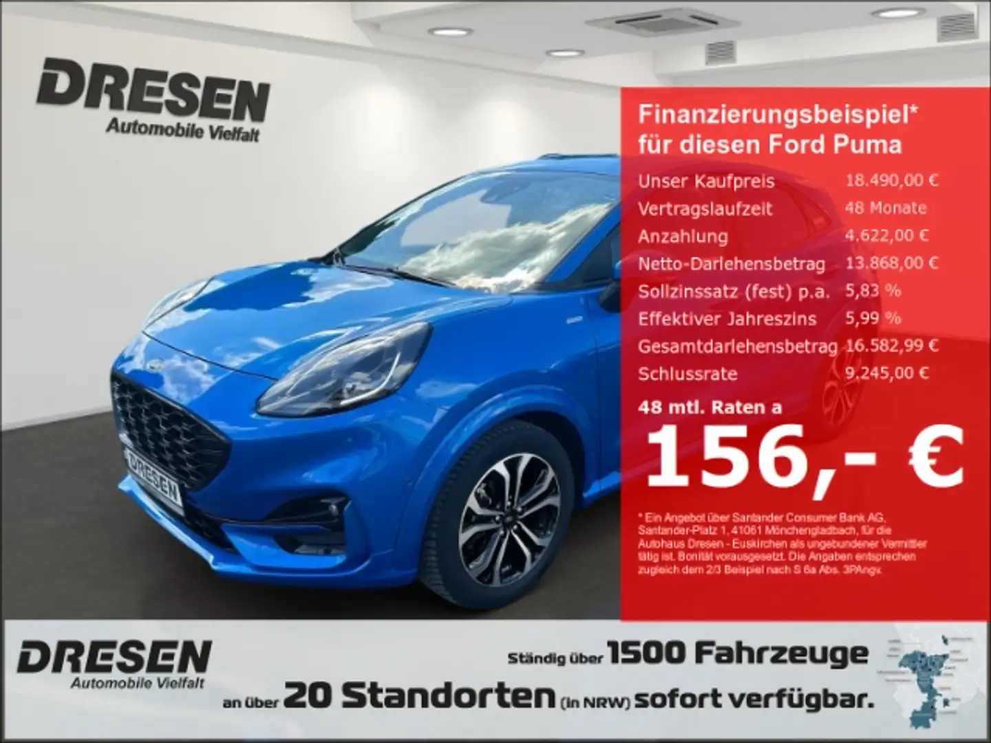Ford Puma ST-Line1.0 EcoBooster Mild Hybrid S-Linie S Navi D Azul - 1