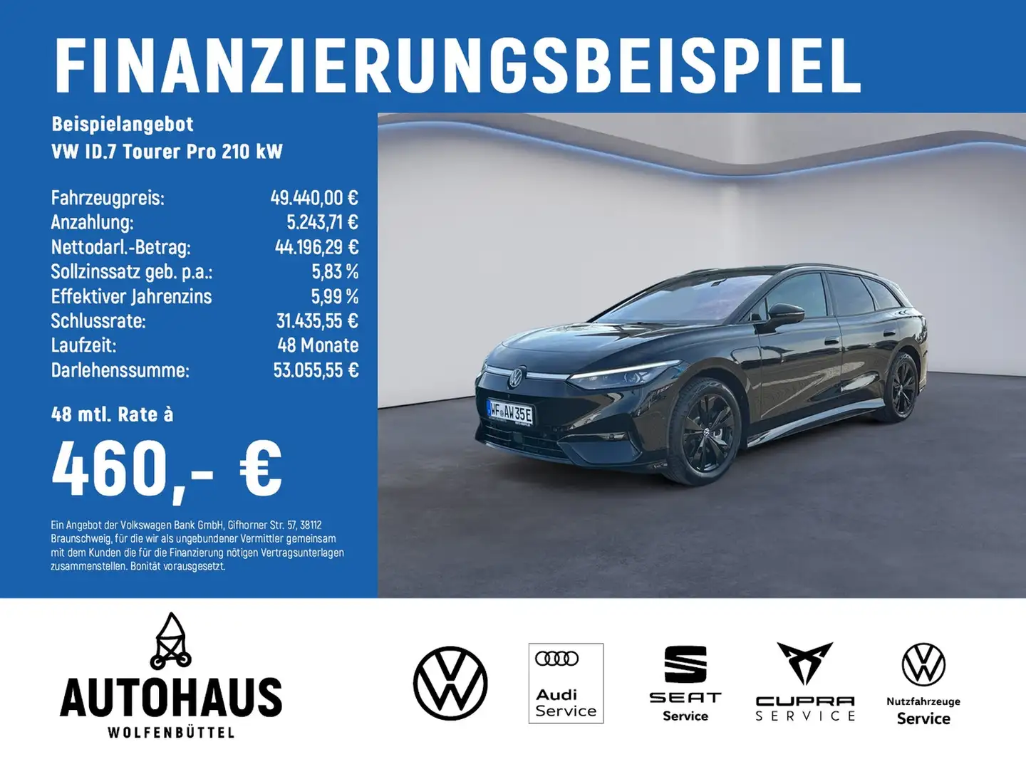 Volkswagen ID.7 Tourer Pro 210 kW Schwarz - 2