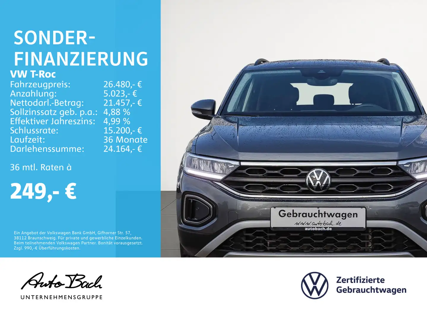 Volkswagen T-Roc 1.5 TSI "MOVE" DSG Navi LED Digital Cockpi Grau - 2