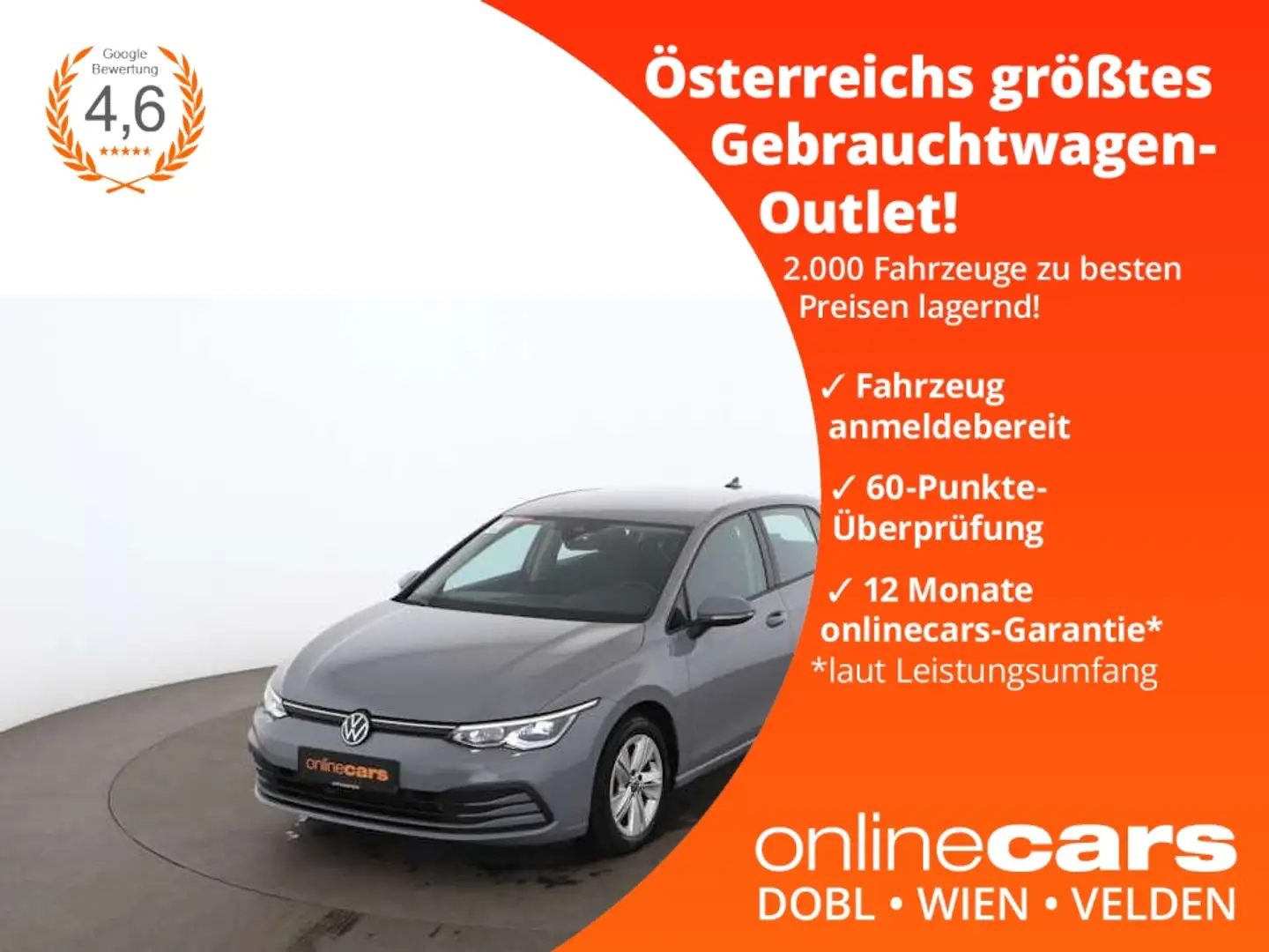 Volkswagen Golf VIII 1.0 eTSI Life Aut LED RADAR ASSIST PDC Grau - 1