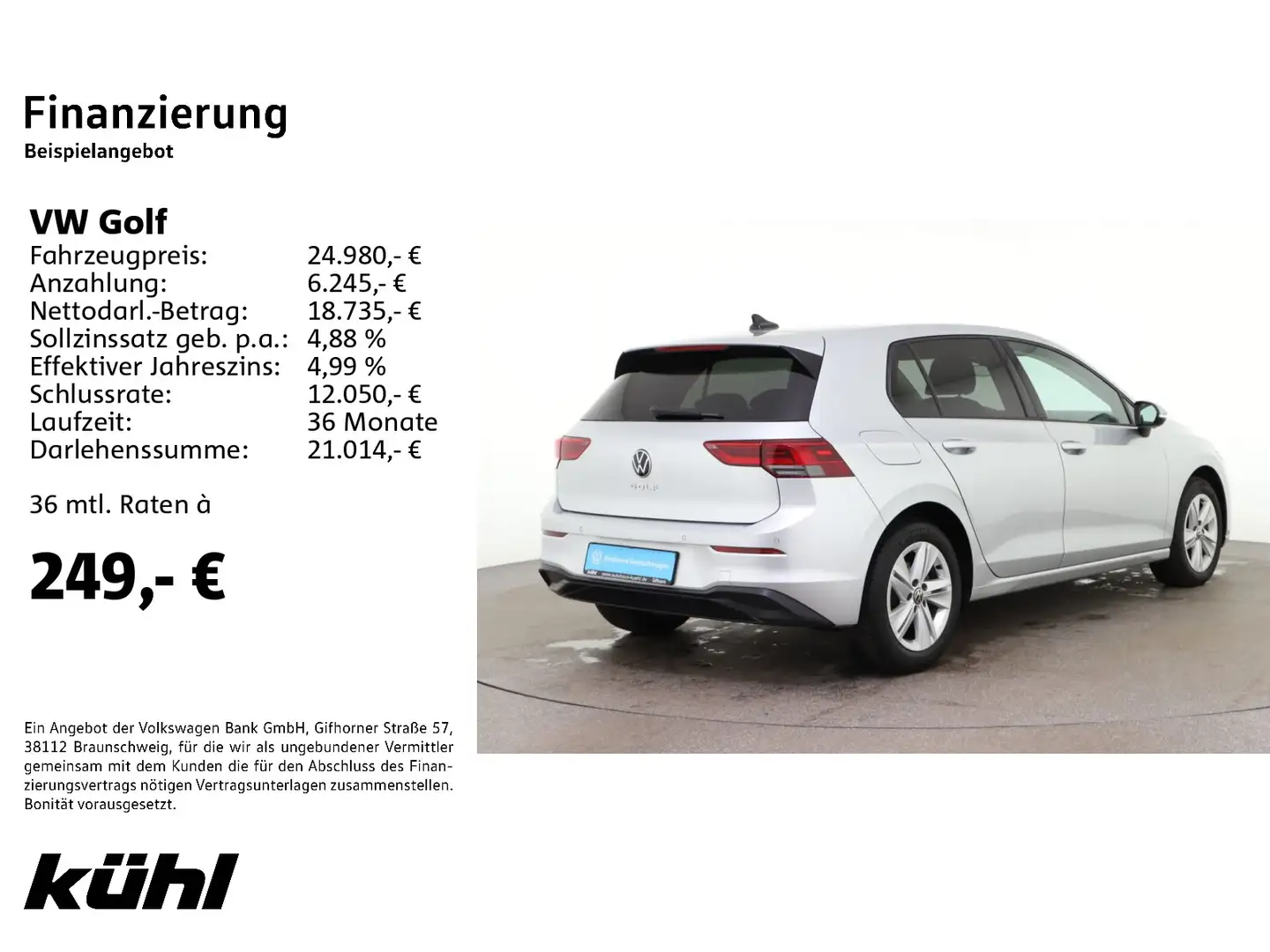 Volkswagen Golf 8 VIII 2.0 TDI DSG Life LED ACC Navi Appcon Argent - 2