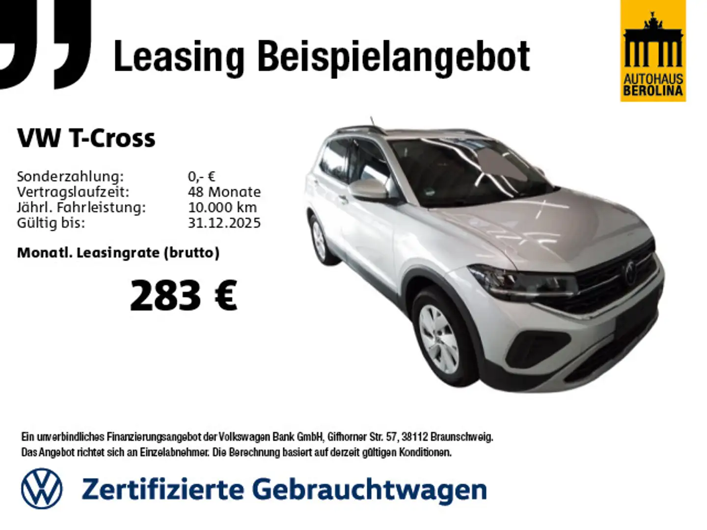 Volkswagen T-Cross 1.0 TSI Life DSG *ACC*NAV*R-CAM*PDC*SHZ* Silber - 1