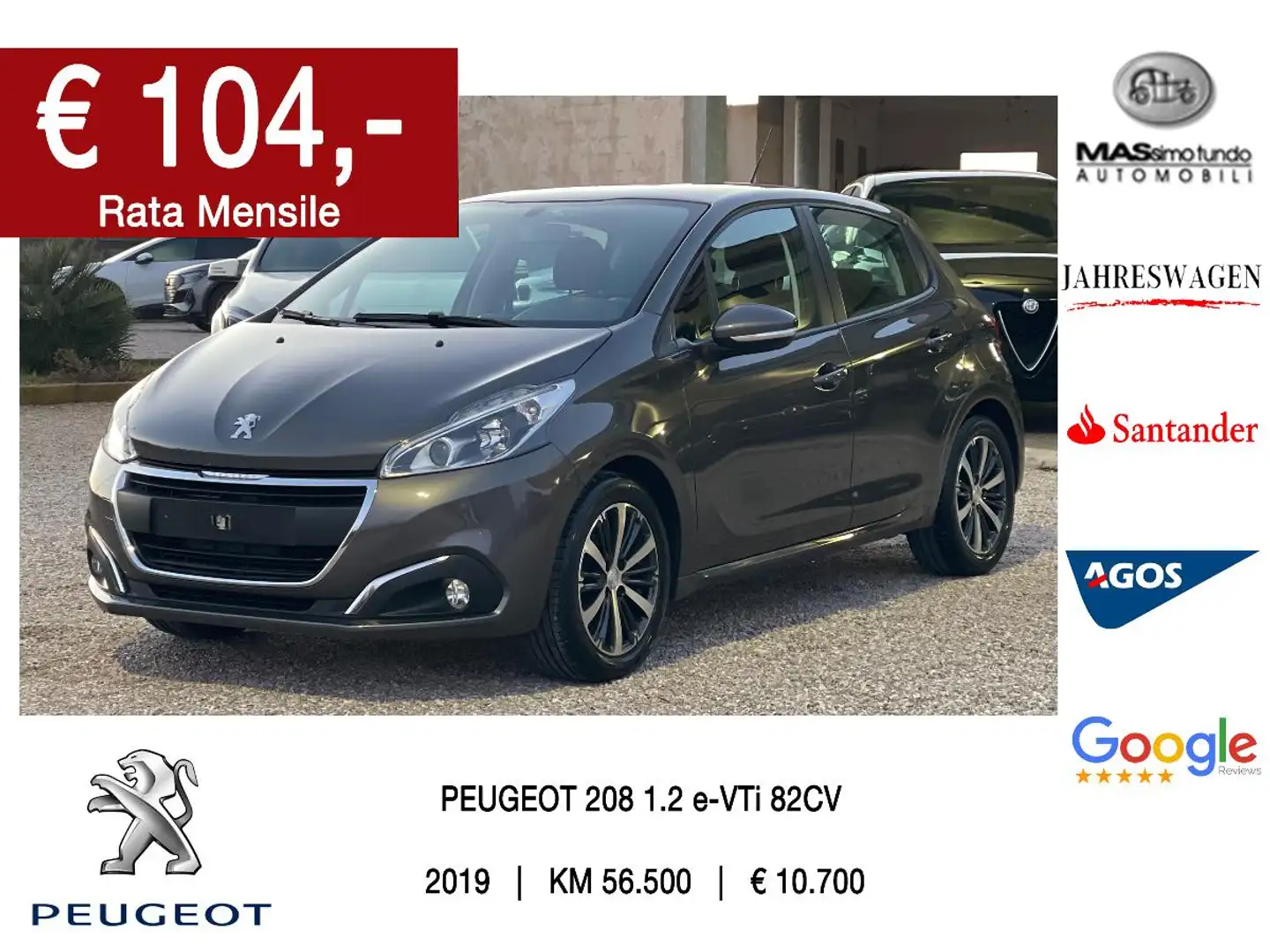 Peugeot 208 1.2 VTi 82 CV 5p. Active Grijs - 1