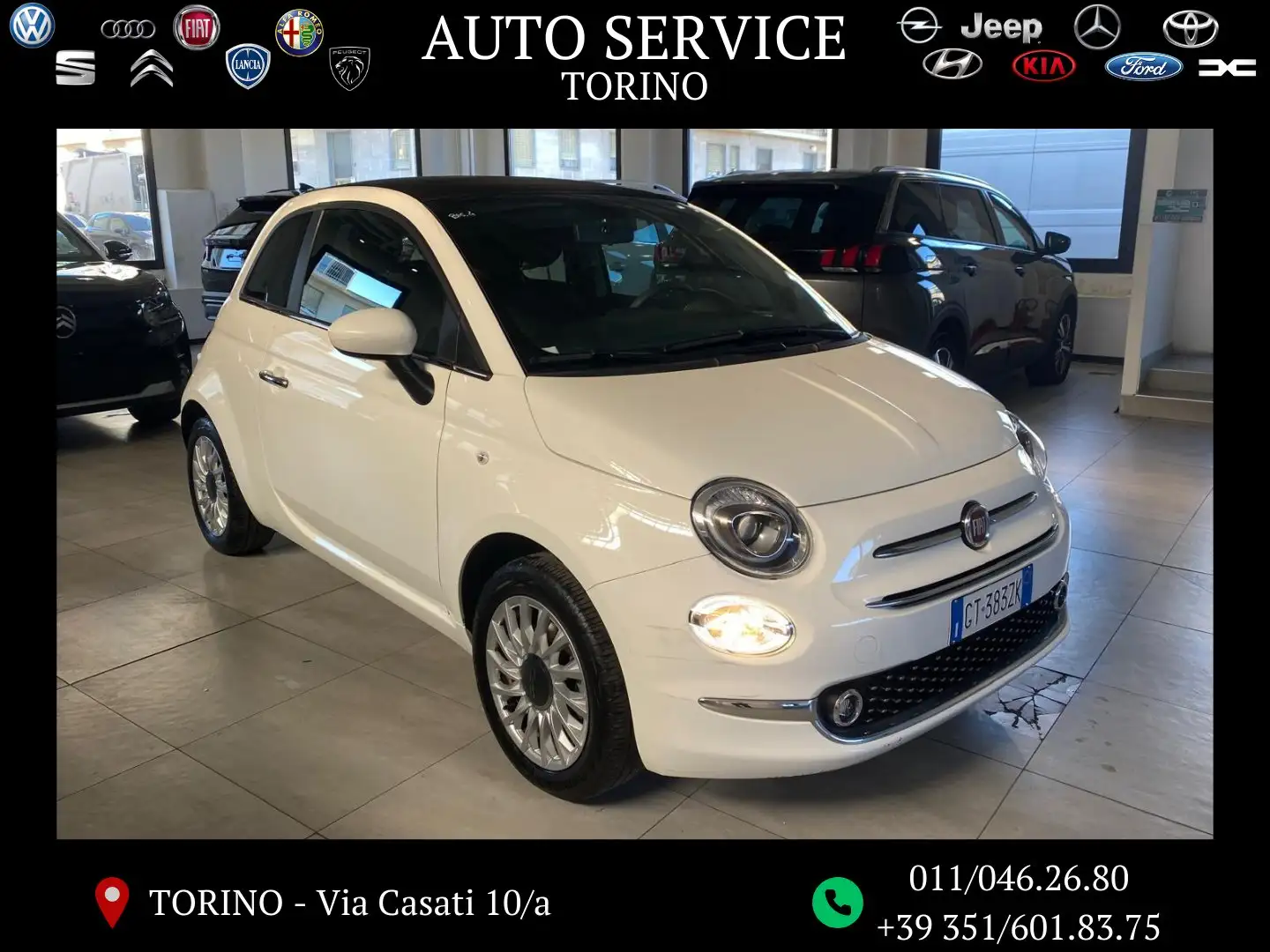 Fiat 500C 500C 1.0 hybrid 70cv KM REALI UFF. STELLANTIS Blanc - 1