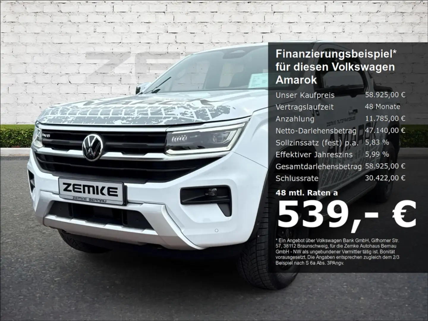 Volkswagen Amarok 3.0 TDI Style 4Motion StandHZG AHK-abnehmbar Navi Blanc - 1