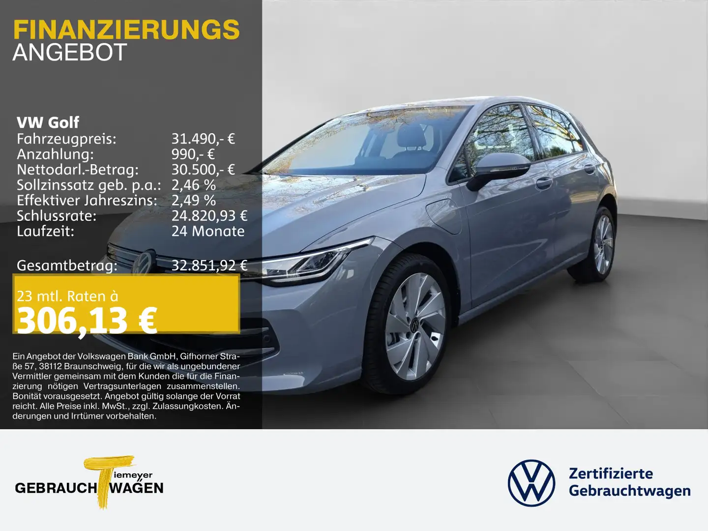 Volkswagen Golf 1.5 TSI eHybrid LIFE LM17 KAMERA SITZH LED Grau - 1