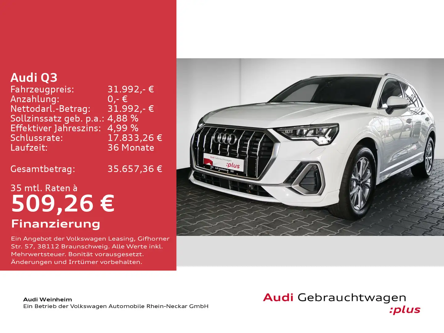 Audi Q3 45 TFSIe 2x S-Line LED Black-Paket uvm Weiß - 2
