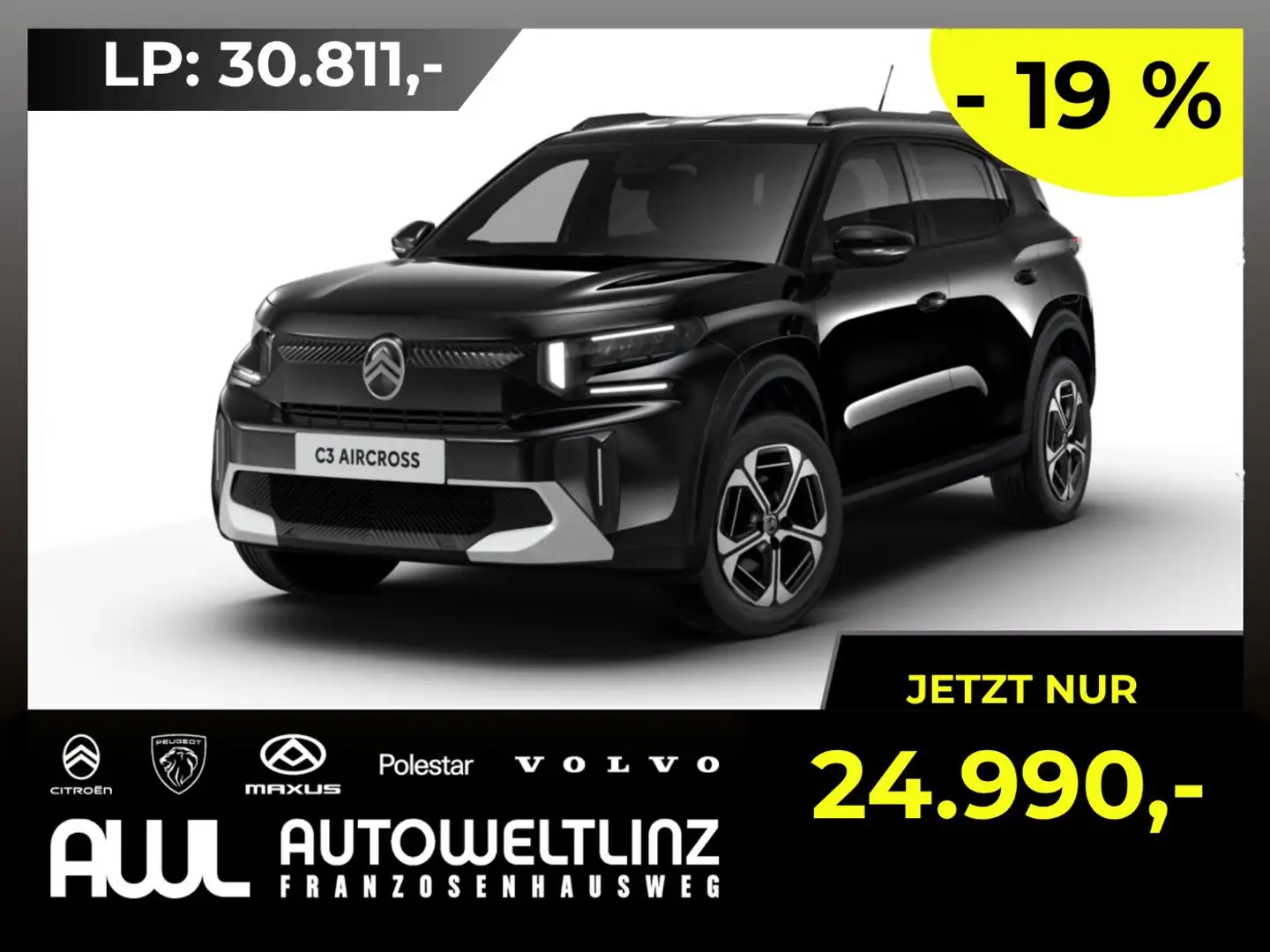 Citroen C3 Aircross 145PS MAX !MEGADEAL! Schwarz - 1