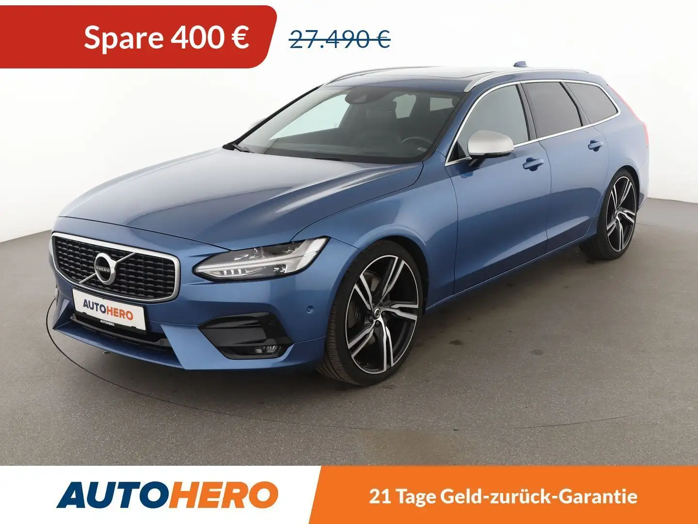 Volvo V90 2.0 D5 R-Design AWD *NAVI*TEMPO*PDC*SHZ*ALU* Niebieski - 1