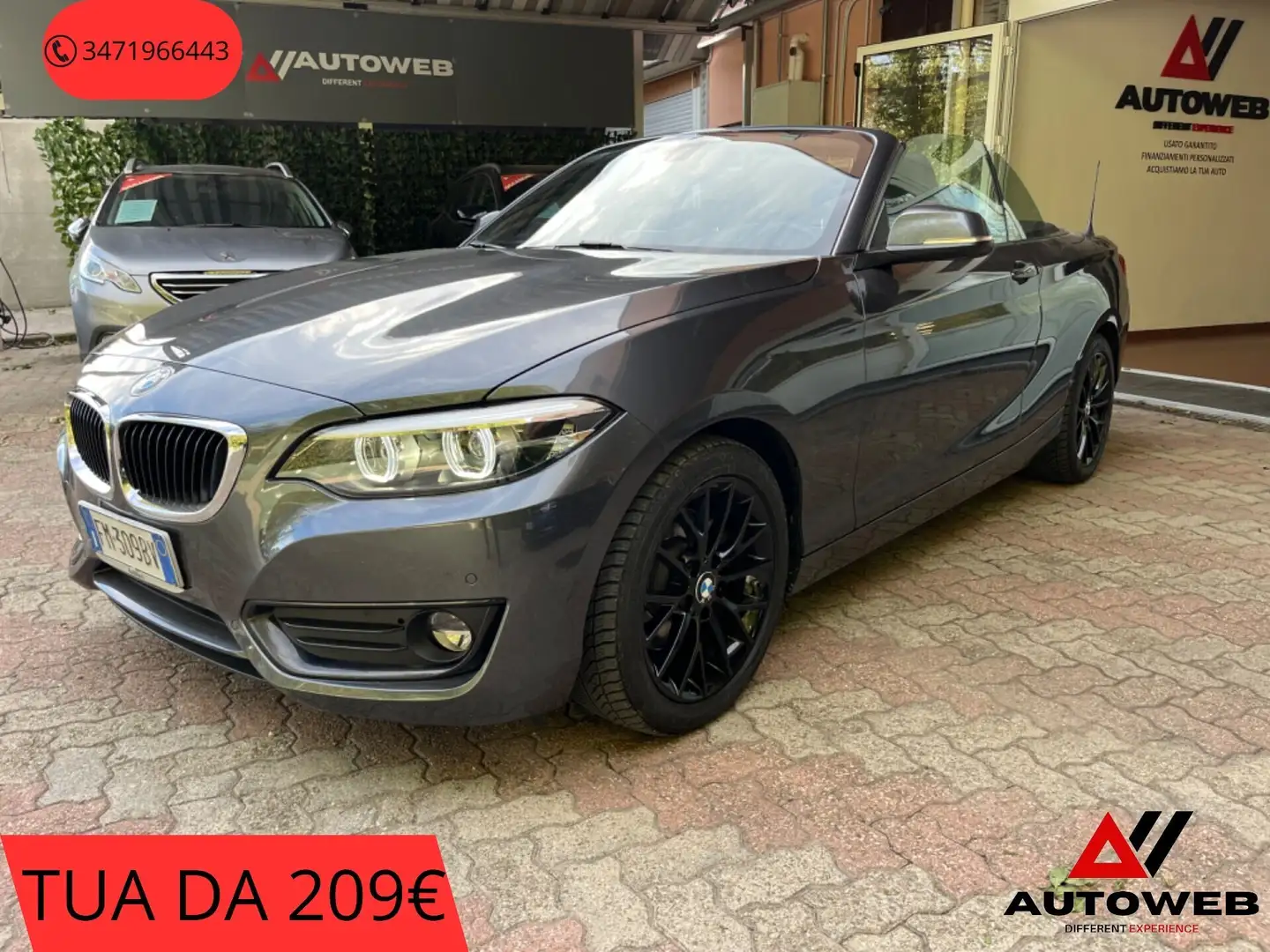 BMW 220 220i Cabrio Luxury aut. Grigio - 1